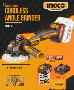 Ingco 42v 1280w Cordless Angle Grinder