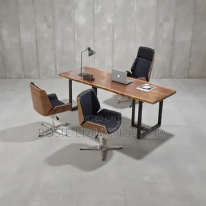 Walnut Veneer Executive Office Chair 2 Visitor's Chair ( No Table)