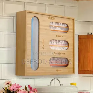 6 Bamboo Ziplock Bag Storage Organizer 4 Slots