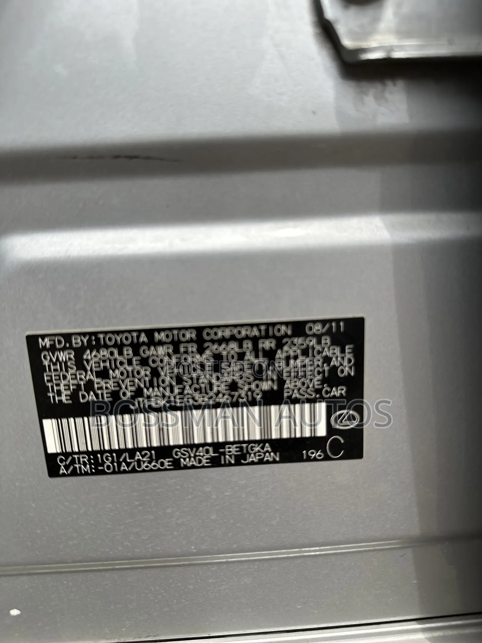 Lexus ES 350 2012 Silver