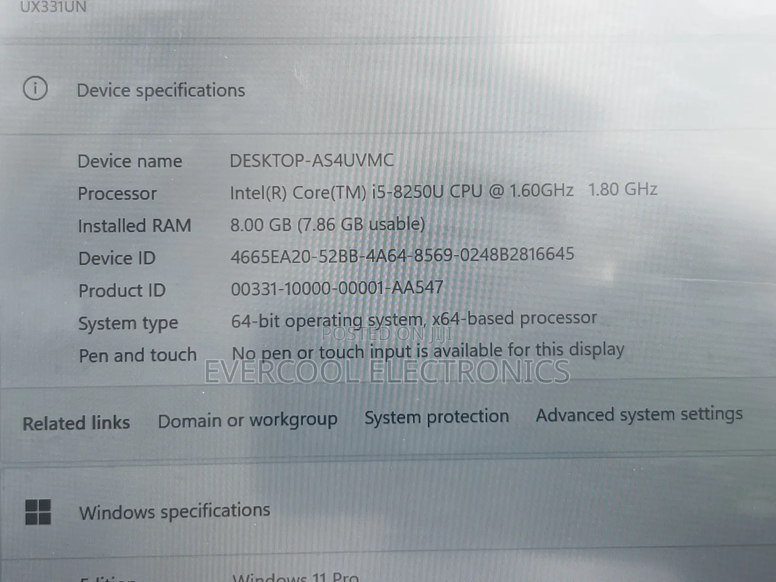 Laptop Asus ZenBook 13 UX331UN 8GB Intel Core I5 SSD 512GB