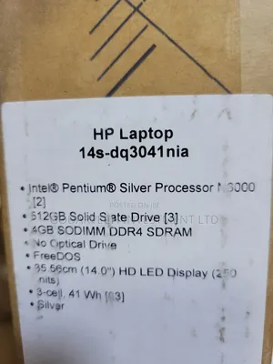 New Laptop HP 14S 4GB Intel Pentium SSD 512GB