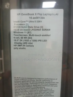 New Laptop HP OmniBook X Flip 16" 16GB SSD 512GB