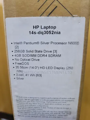 New Laptop HP 14S 4GB Intel Pentium SSD 256GB