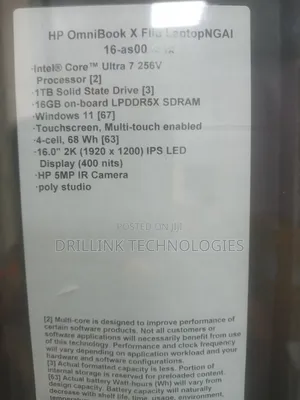 New Laptop HP OmniBook X Flip 16" 16GB Intel SSD 1T