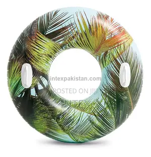 Intex Groovy Color Inflatable Tropical Flower Transparent Tube Raft