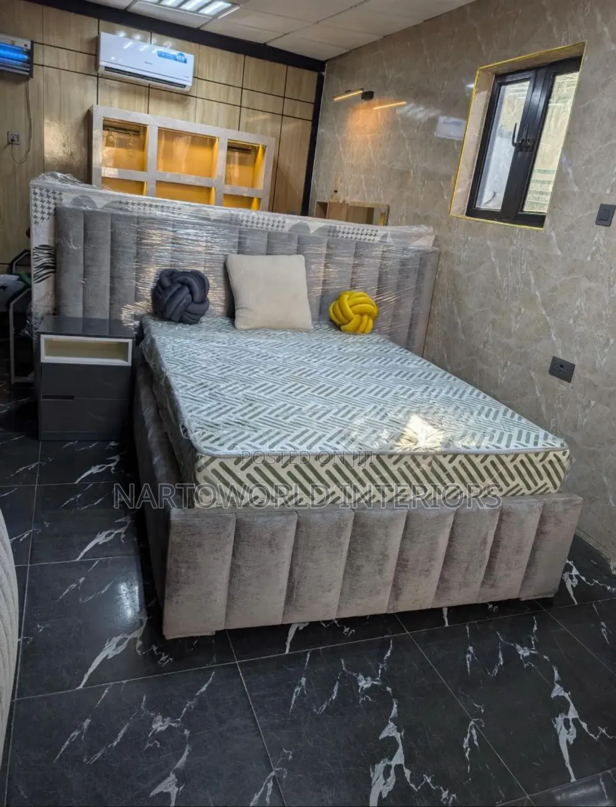 High Quality Padded 4.5by6 Bedframe.