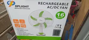 Delight 16-Inch Rechargeable Ac/Dc Fan .With Solar Panel and Bolbs