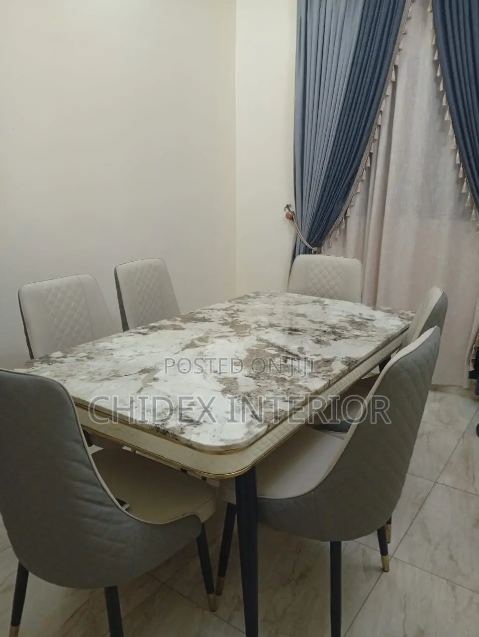 Exotic Marble Dining Table 6chiars