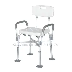 Heavy-Duty Shower Chair With Crossed Frame for Fall Prevention