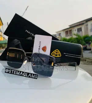 Maybach Pattern Frameless Glasses for Men, Mirrored Pc Lenses