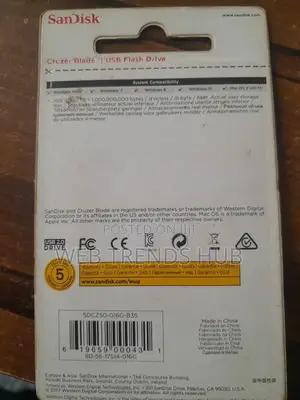 Original Sandisk Cruzer Blade 16gb Usb Flash Drive