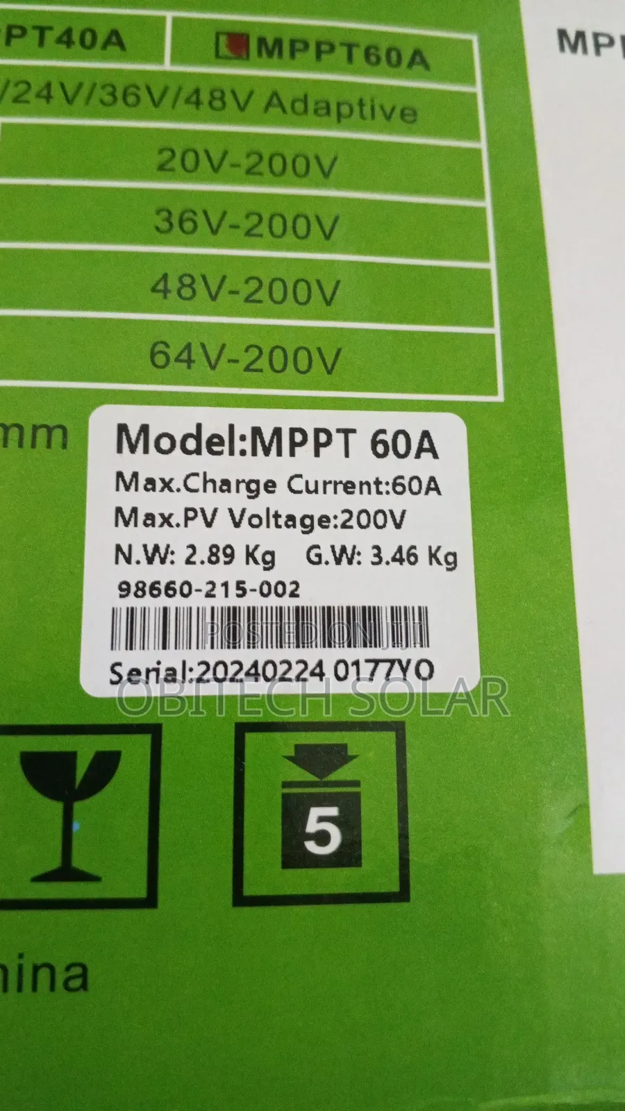 60ah 48v MPPT Change Controller Yohako