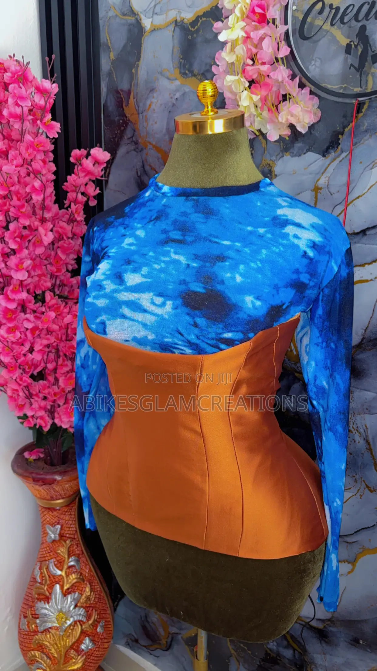 Blue Mesh Top