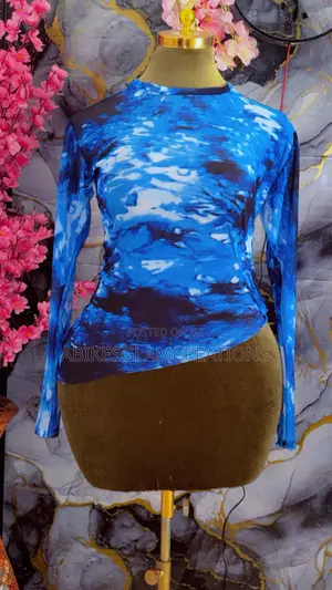 Blue Mesh Top