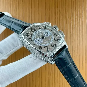 Franck Muller Chronograph Black Leather Wristwatch