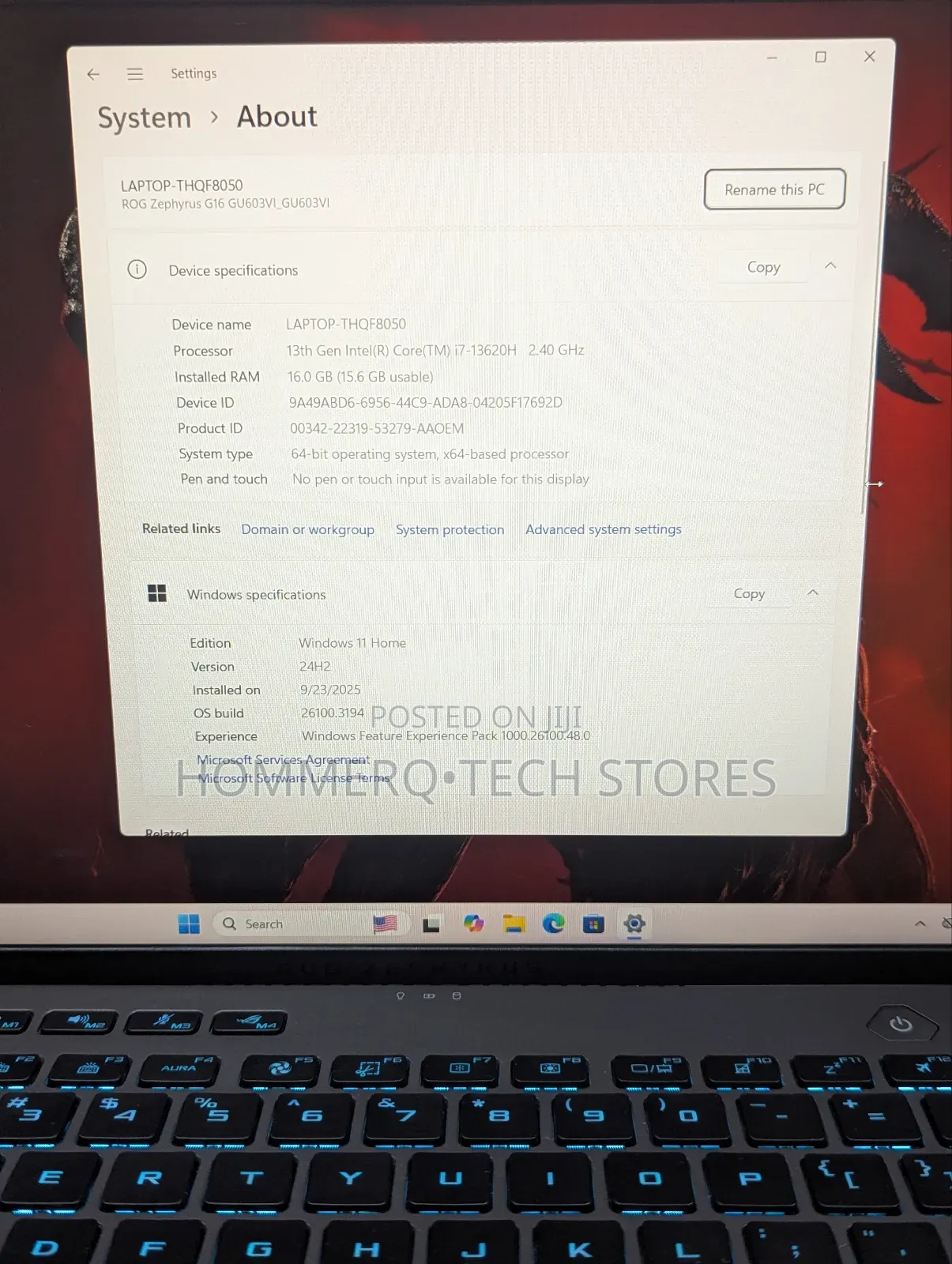 Laptop Asus ROG Zephyrus G16 16GB Intel Core I7 SSD 512GB