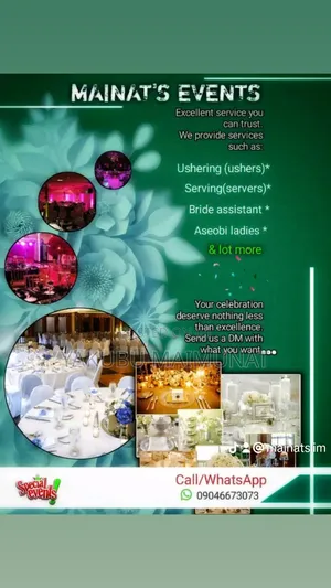 We Provide Services Such As: Host/Hostess, Ushers,Servers,Bride Assist