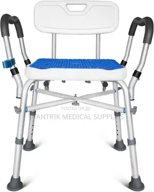Compact Foldable Shower Chair With Crossed Support and Backrest