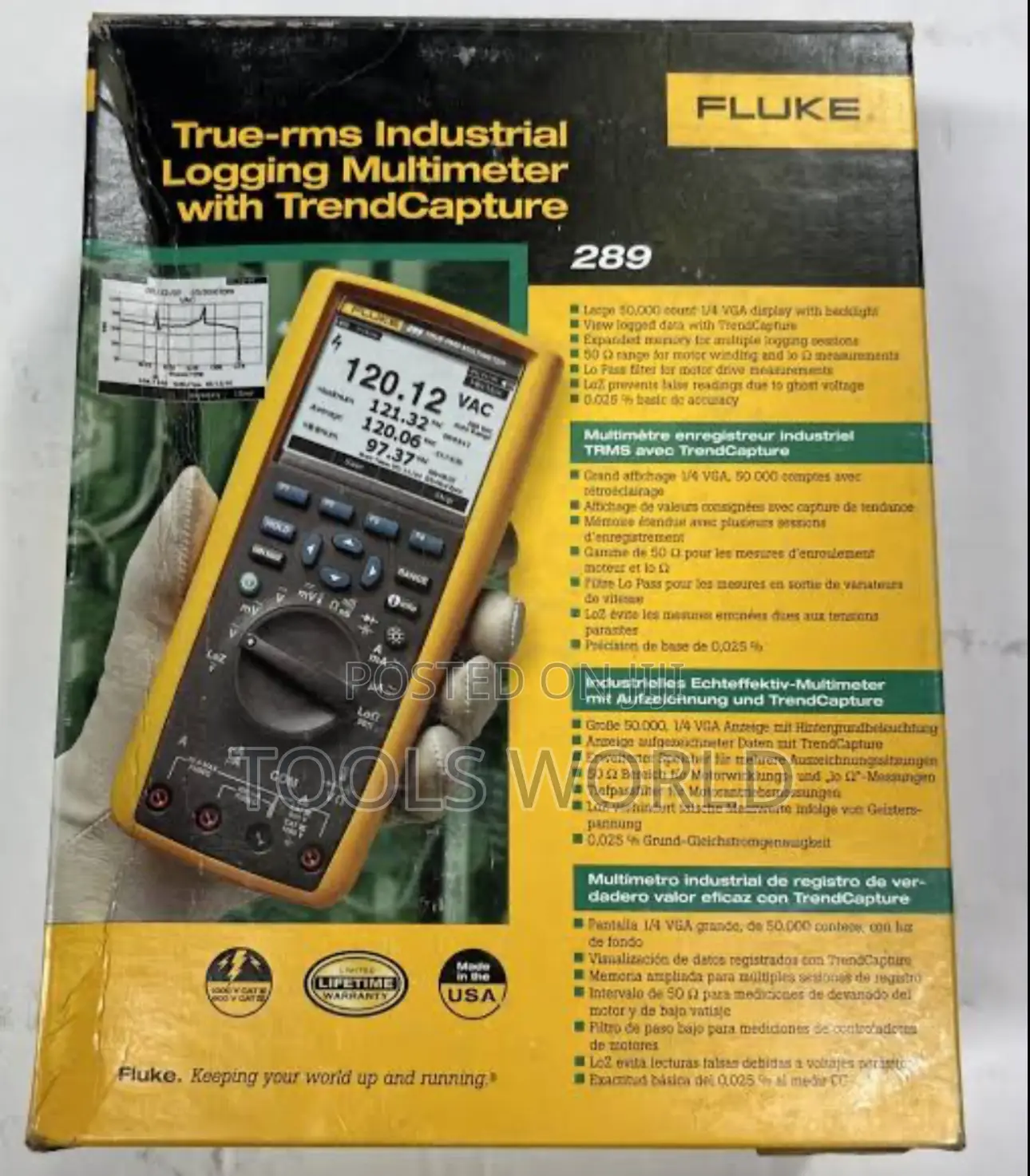 True Rms Multimeter 289 Fluke 289 True‐Rms Industrial Data Logging Multimeter Kit for sale ...