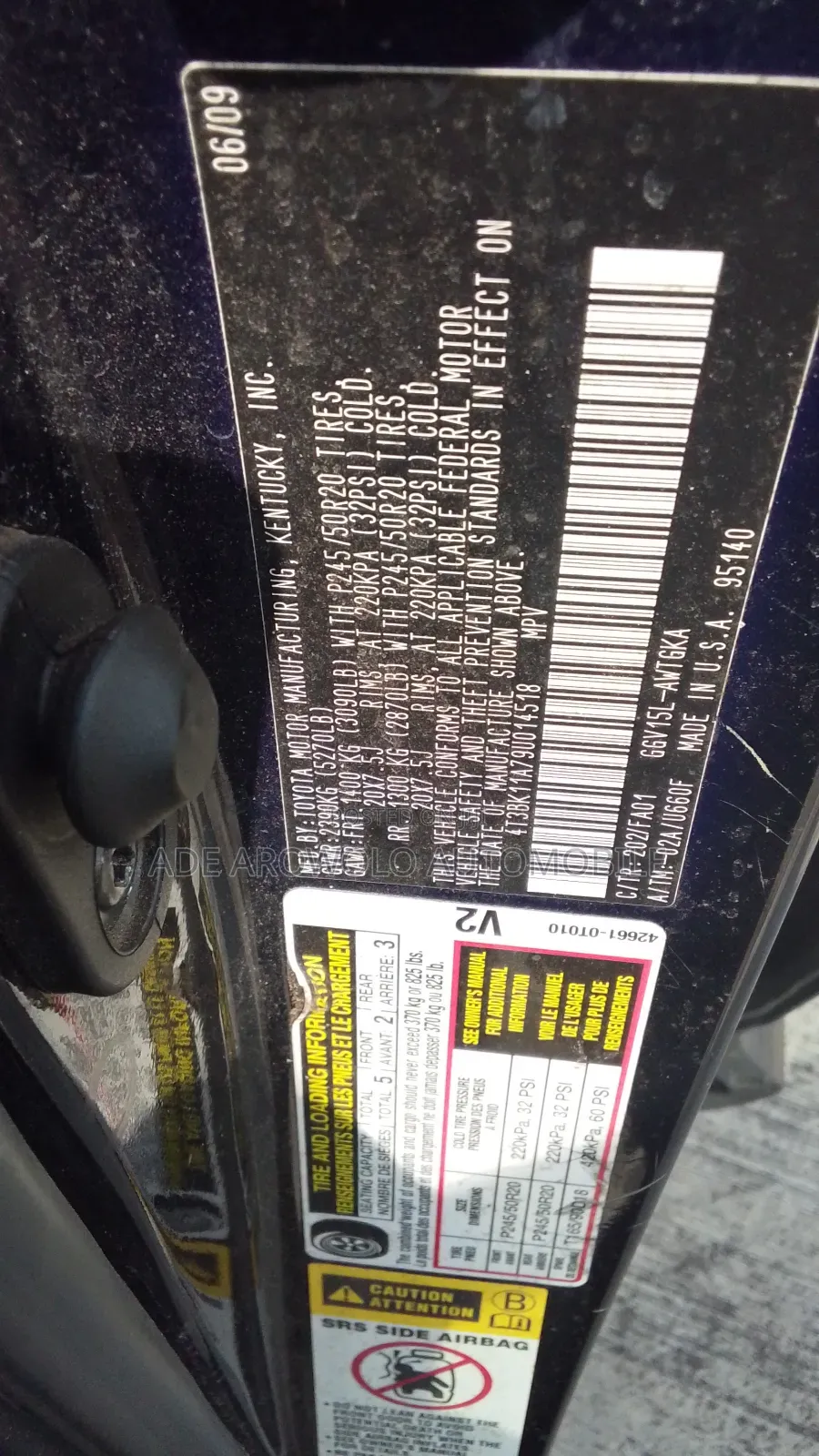 Toyota Venza V6 2009 Black