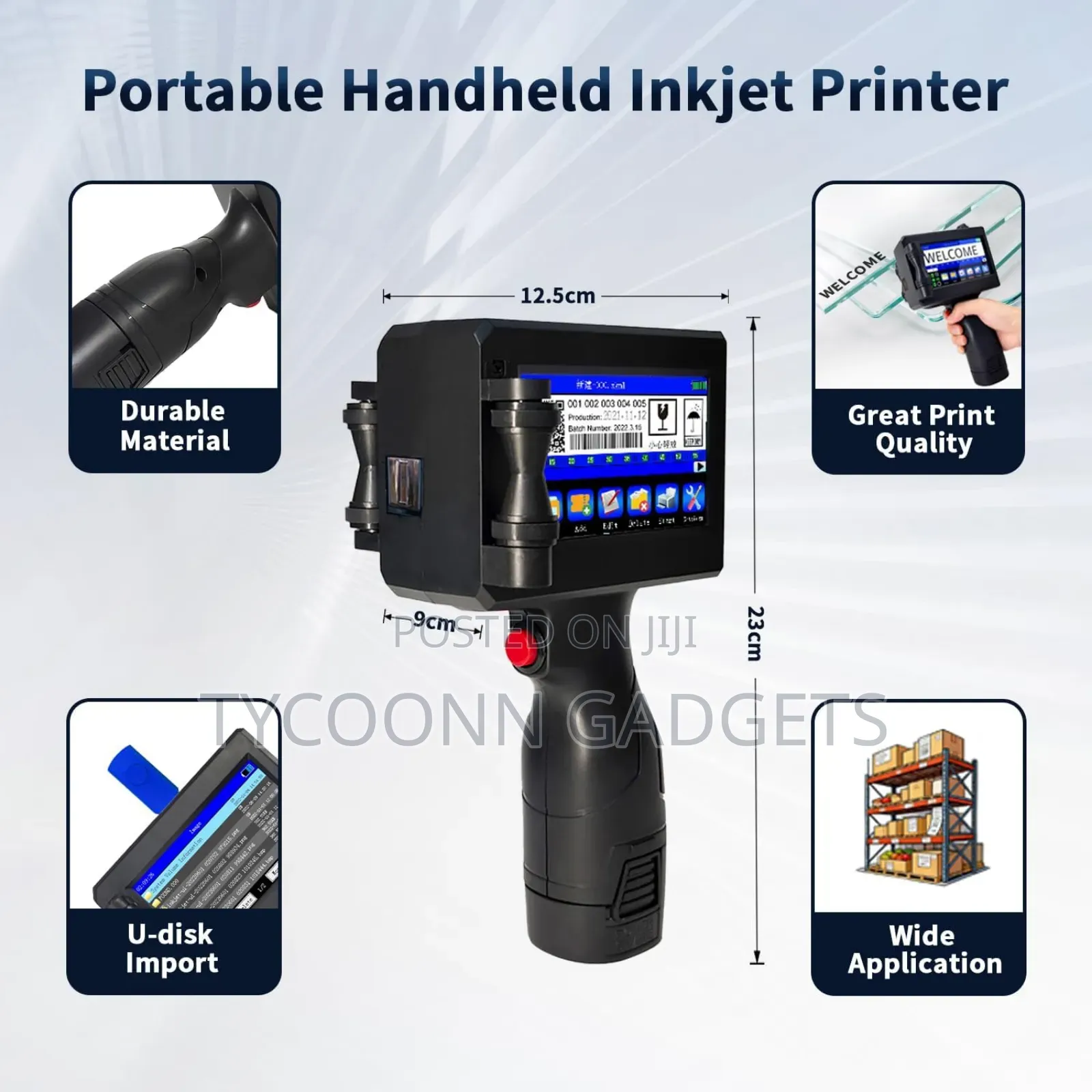 Portable Handheld Inkjet Printer for Date, Qr Code, Barcodes Logos Etc