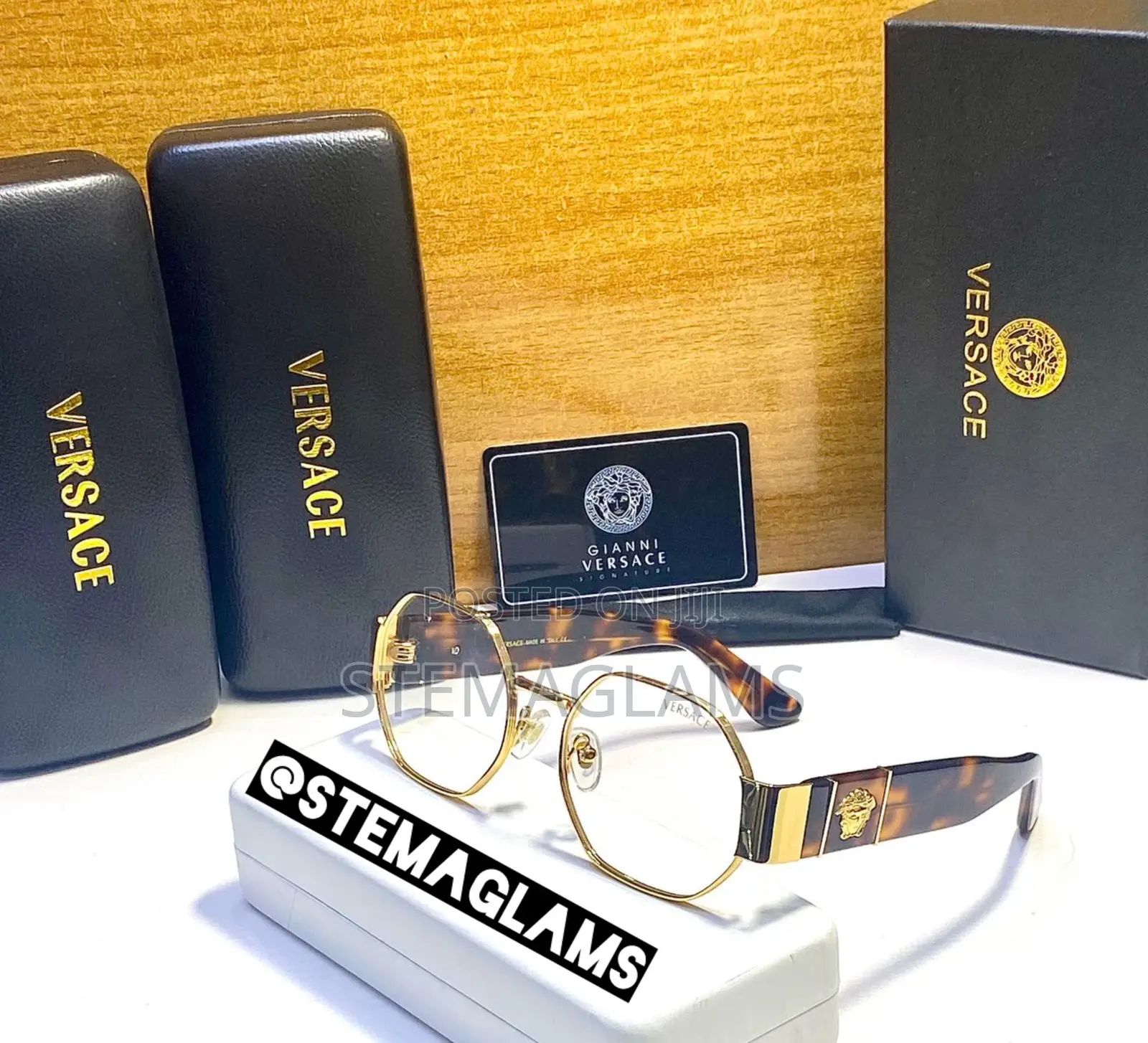 Versace Men’S Round Business Frame Glasses
