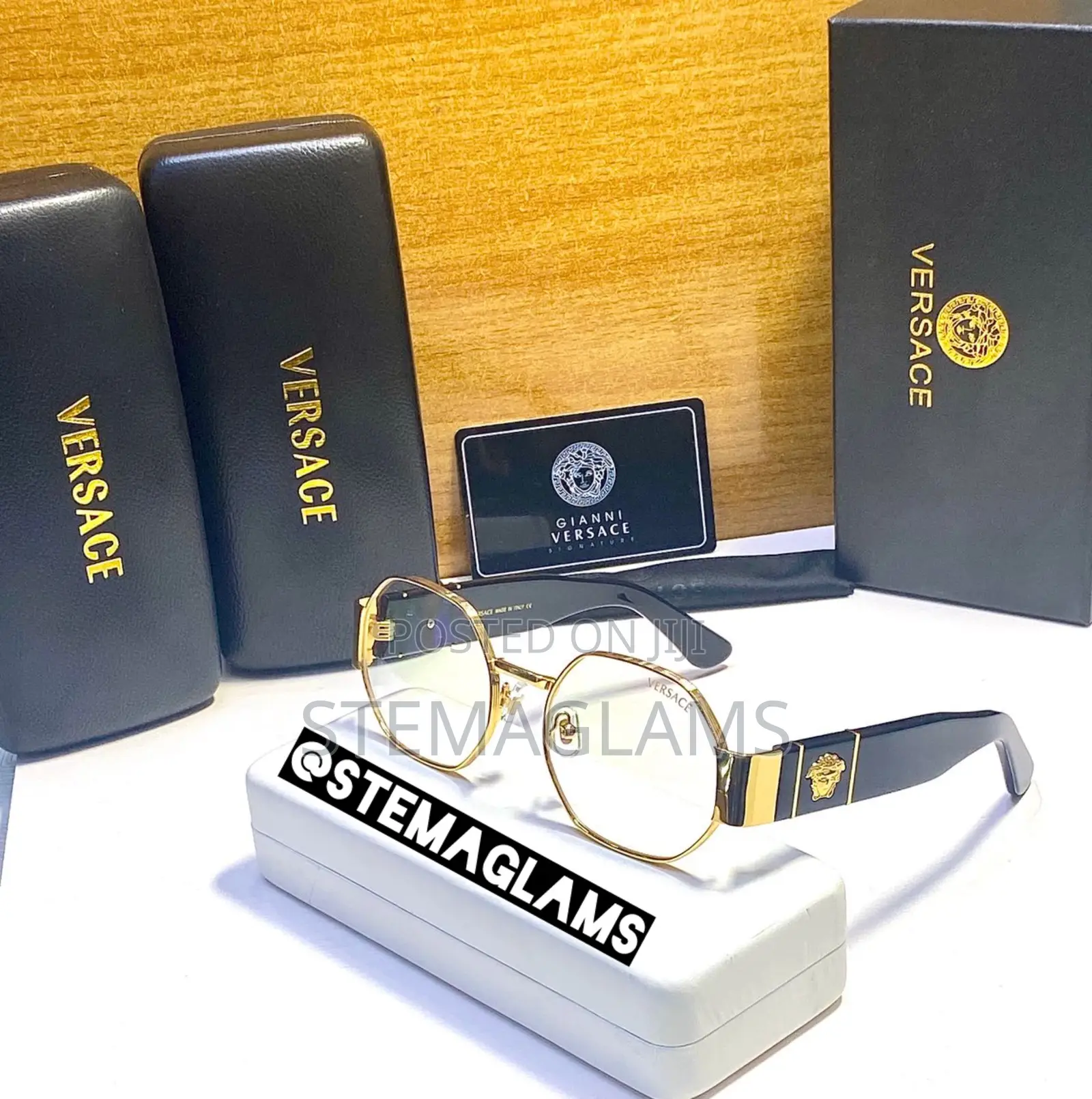 Versace Men’S Round Business Frame Glasses