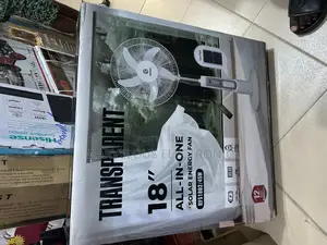 Brand New Transperent 18inch Solar Rechargeable Standing Fan