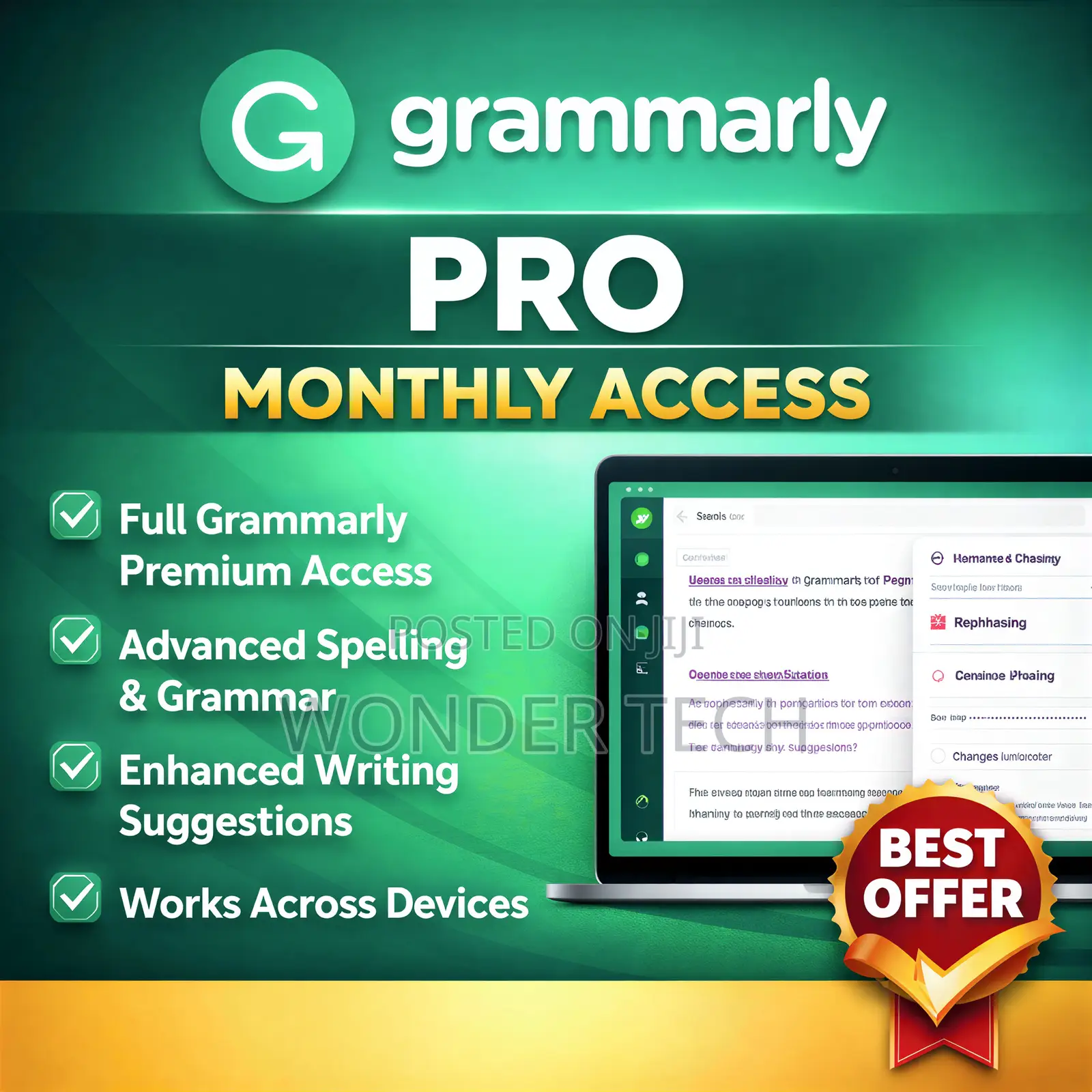 Grammarly Premium 1 Month Access | Plagiarism Grammar Check