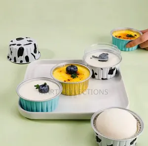 12pcs Aluminum Foil Pudding Cups - Cupcake Dessert Baking Cups