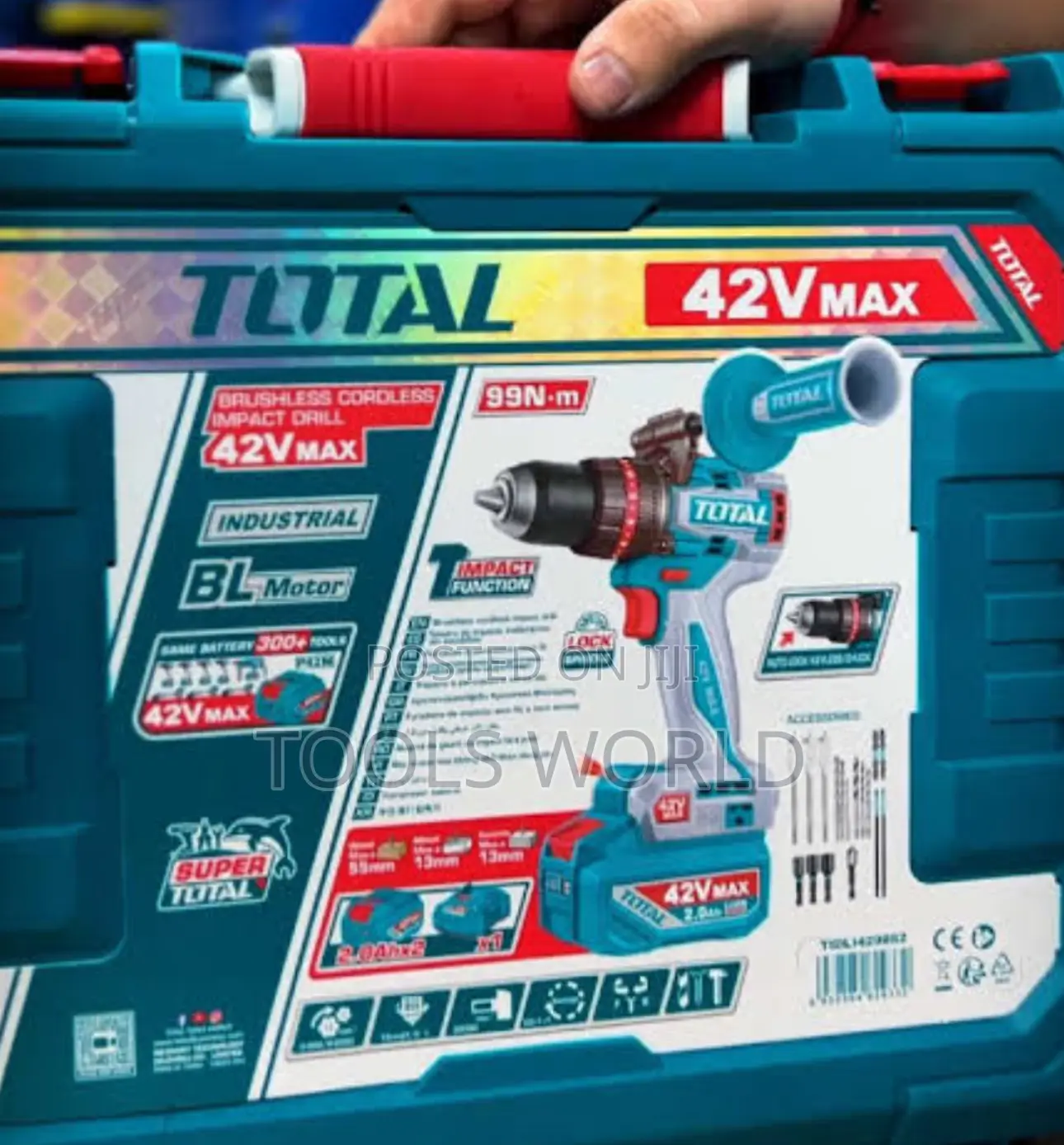 Total 42v Brushless Impact Drill – 99nm (Complete Kit)