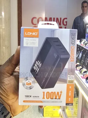 Ldnio 100w Gan Desktop Charger Universal Laptop 4-Port LCD Display