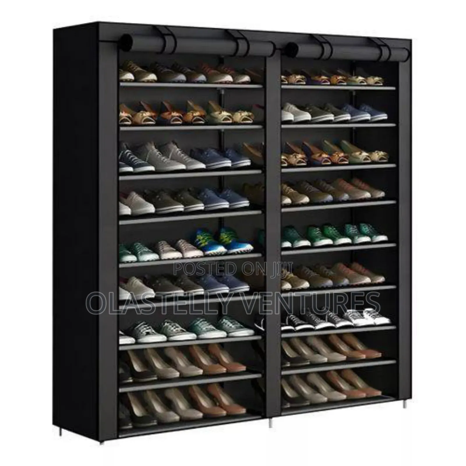 Double Sided 10 Layer Shoe Rack Colour Varies