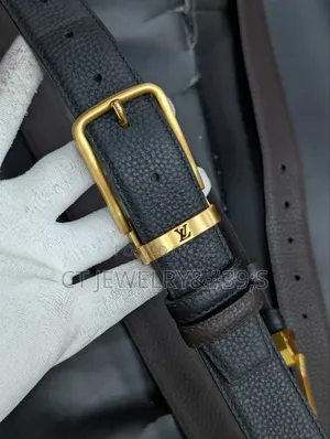 Montblanc Leather Belt,Reversible Black&Brown Shiny Light Gold Dbuckle