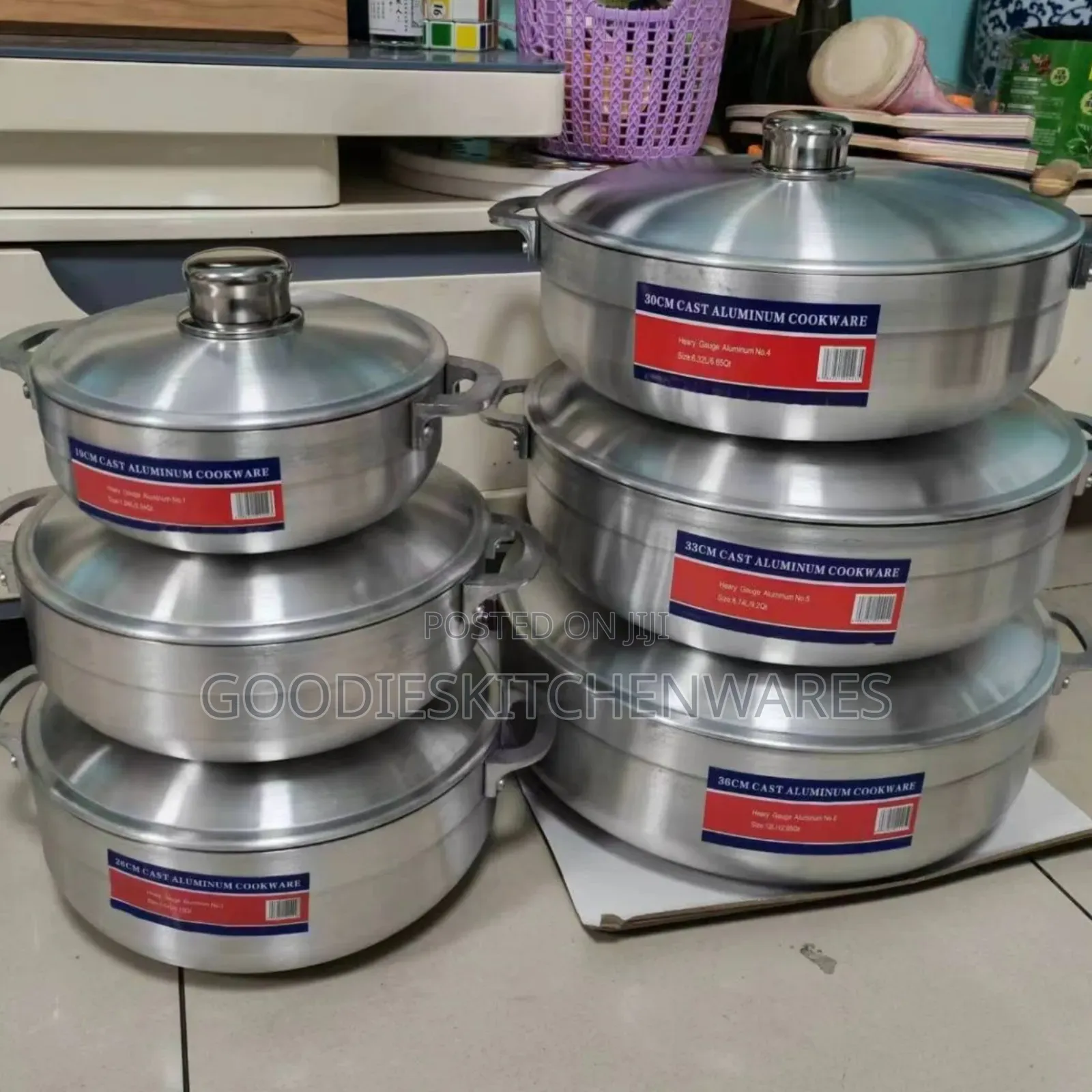 6 PCS Polish Aluminum Cookware Pot