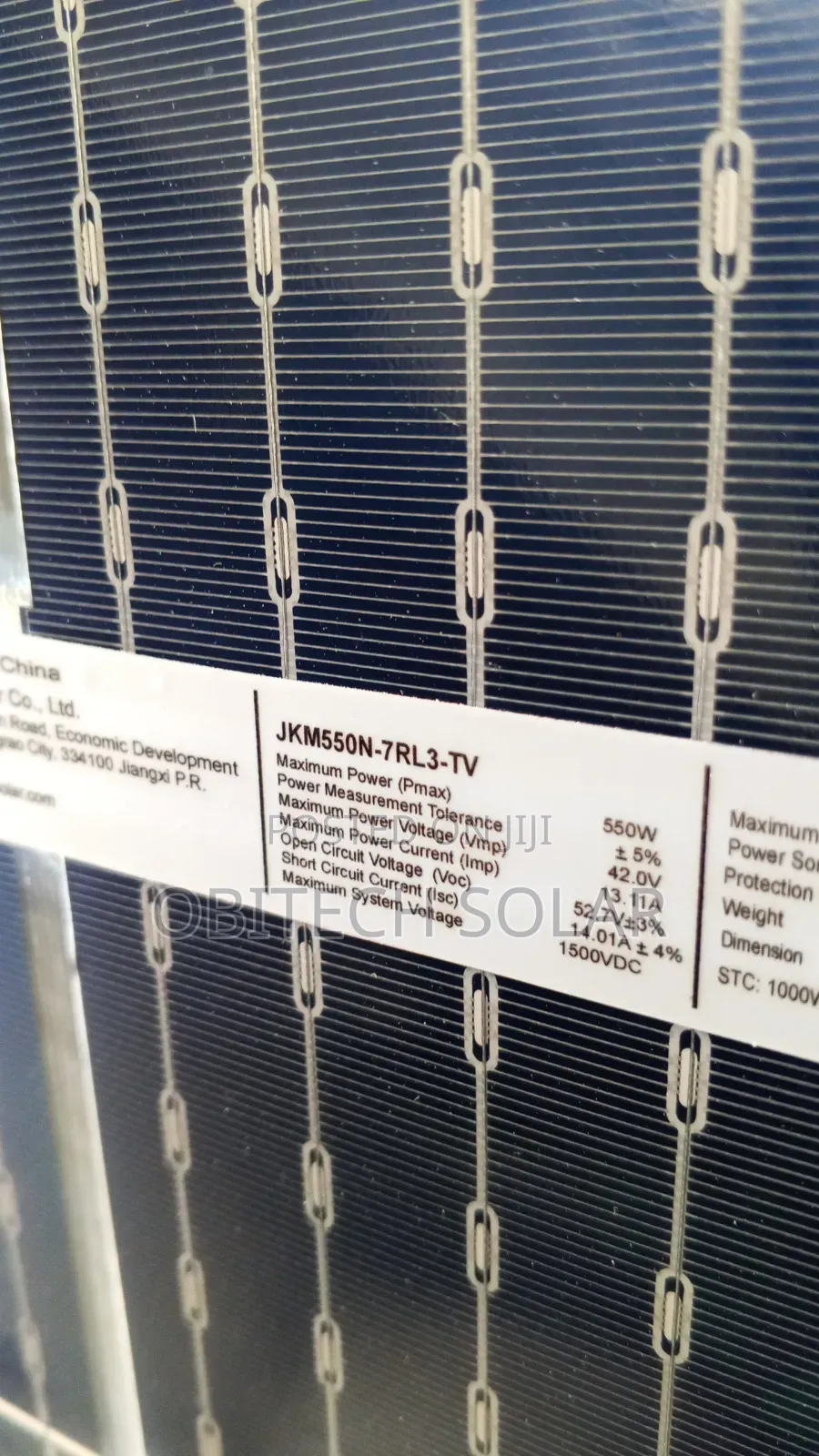 550watts 144cell Jinko Solar Panel