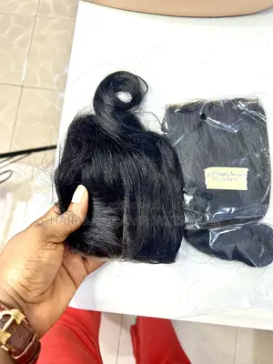 Human Hair T-Closure for Fixing or Wigging
