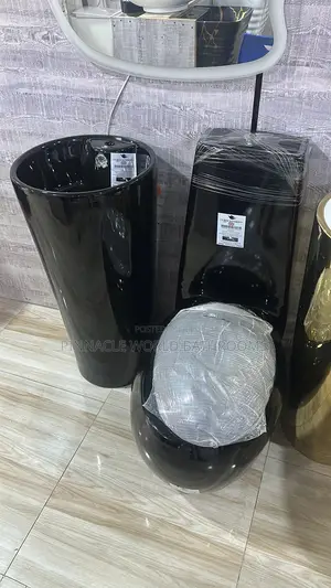 England Black Master Water Closet and Free Standing Basin