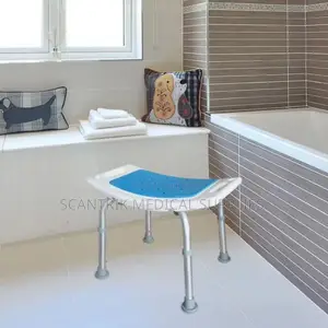 Durable Aluminum Shower Chair With Blue Sponge Padding