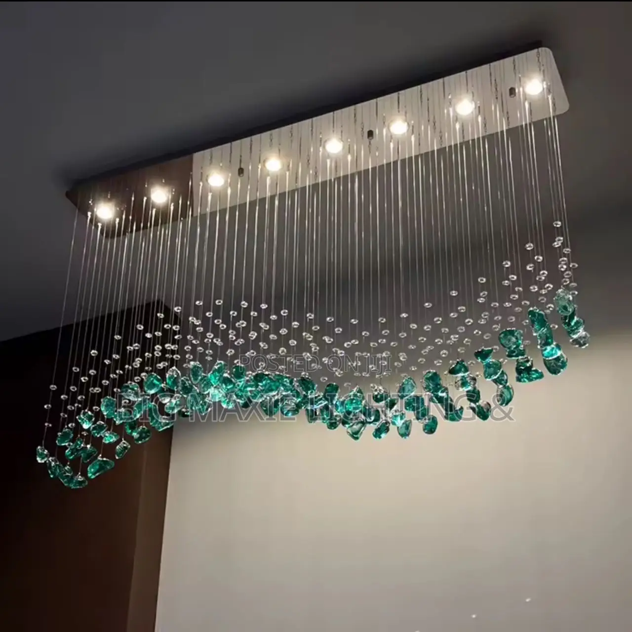 Luxury Crystal Blue Stone Raindrops