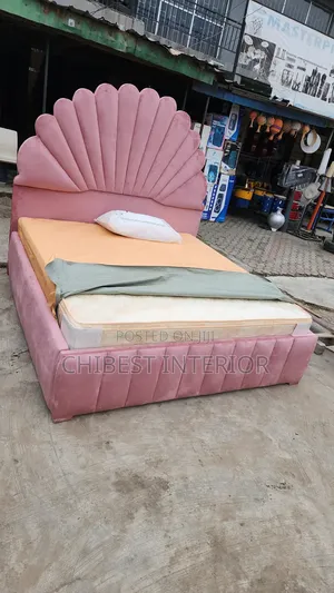 6by6 Pink Coloured Padded Bed Stand