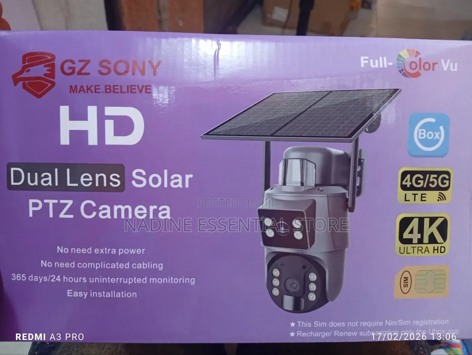 Gzsony Hd Dual Lens Solar PTZ Camera