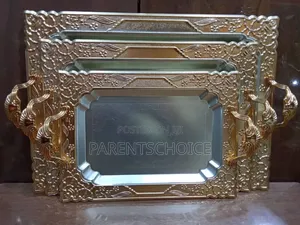Stainless Steel Golden Tray Set