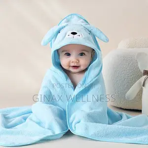 Ultra-Soft and Absorbent Baby Hooded Towel With Cute Animal Design