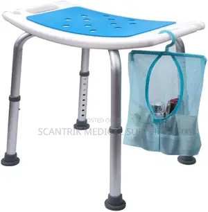 Durable Shower Seat With Blue Sponge Cushion for Elderly Care