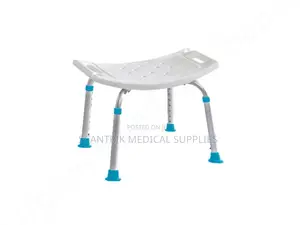 Portable Shower Chair With Blue Sponge Mat for Safe Bathing