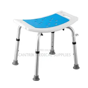 Medical-Grade Shower Chair With Comfortable Blue Sponge Seat