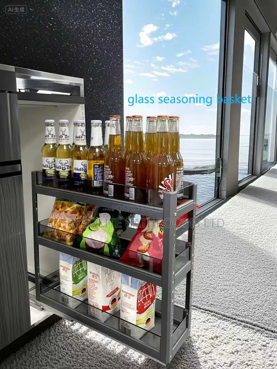 Slim Pull-out Spice Bottle Rack