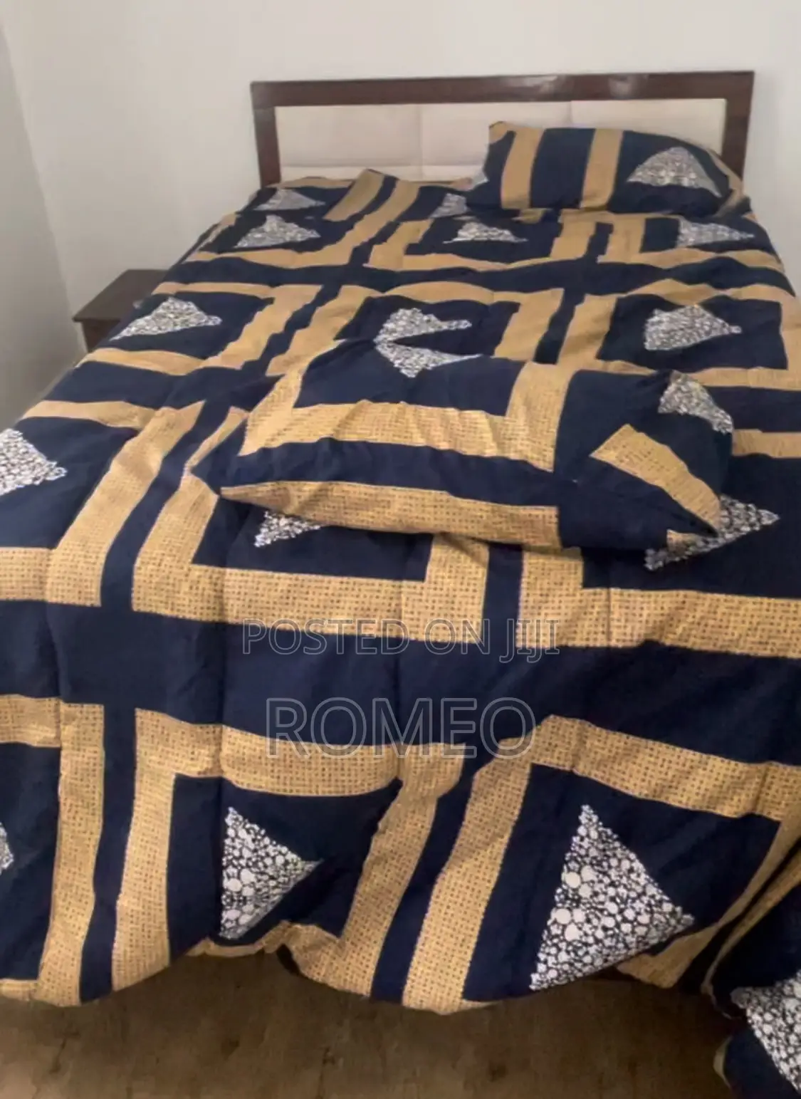 Queen Size Bed Frame and a Side for Sale